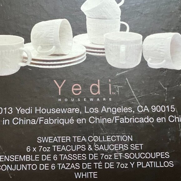 Yedi WHITE ESPRESSO CUPS & SAUCERS 3.5 OZ (SET OF 6) - Picture 10 of 12